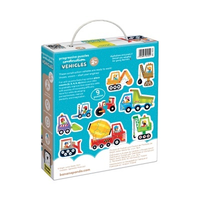 Banana Panda 2x Puzzle Progressivo Veículos + 2 Anos