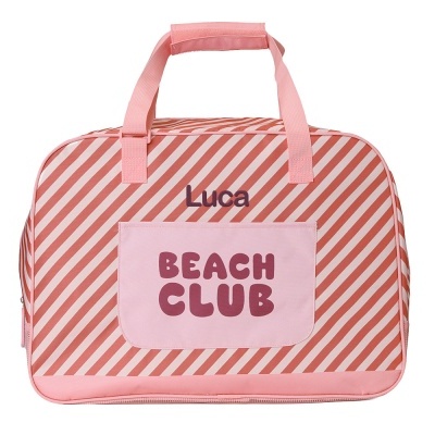 Monnëka Bolsa De Praia Com Malha Personalizável Stripes Bloom & Blush