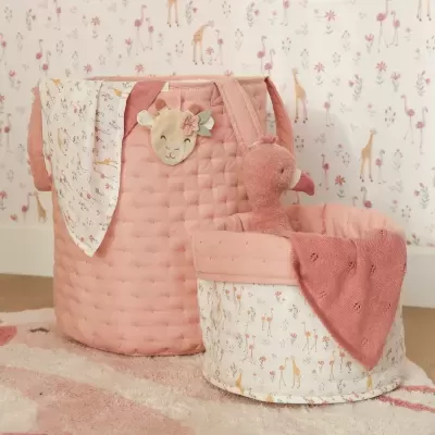 Little Dutch Conjunto 2 Fraldas de Musselina Blooming Safari Rosa 70x70 cm
