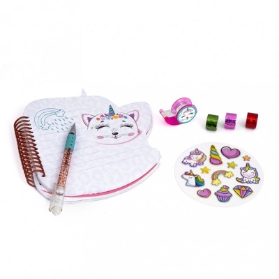 AS Set Diário com Autocolantes Gatinho