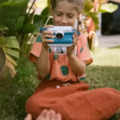 Kidywolf K-Print Máquina Fotográfica Instantânea Retro Azul