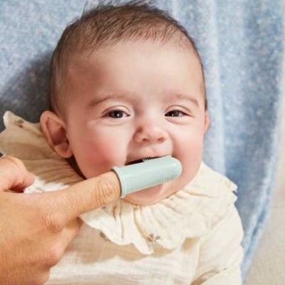 Matchstick Monkey Pack 2 Escovas de Dedo com Estojo Verde e Cinza