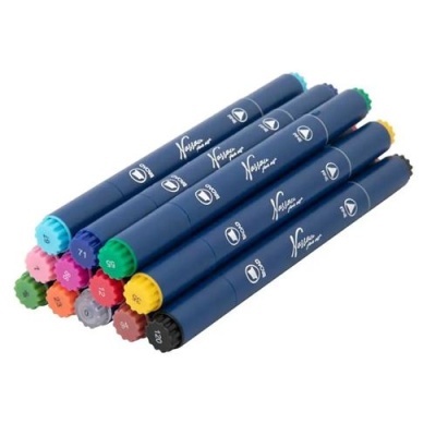 Nassau Marcadores de Ponta Dupla 12 Cores