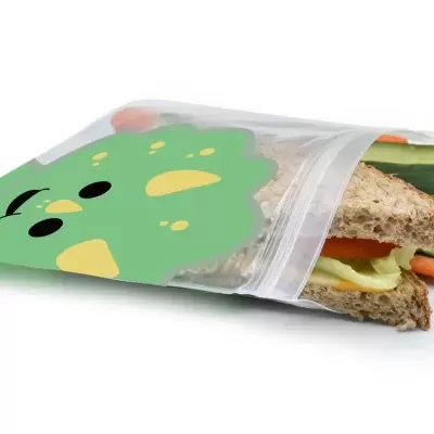 Melii Saco Reutilizável para Lanche Leão Dinossauro 4x