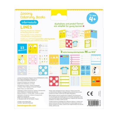 Banana Panda 2x Livros de Colorir Longo Linhas Intermédias 4+ anos