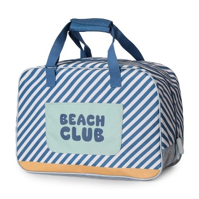 Monnëka Bolsa De Praia Com Malha Personalizável Stripes Blues & Beyond