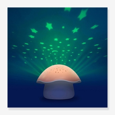 Pabobo Projetor Musical de Estrelas Cogumelo Rosa