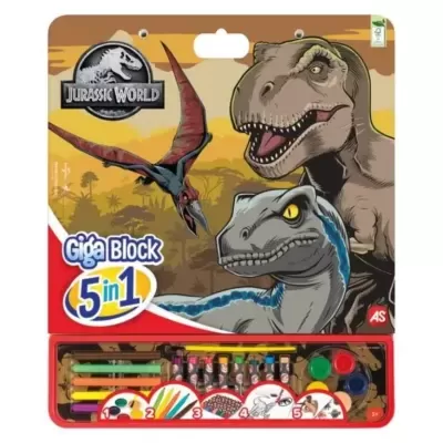 AS Giga Block 5 em 1 Bloco de Desenho com Dinossauros