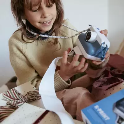 Kidywolf K-Print Máquina Fotográfica Instantânea Retro Azul