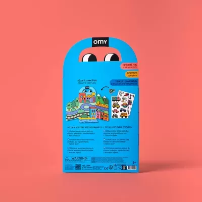 OMY Livro Montessori de Autocolantes Reutilizáveis Vroom Vroom