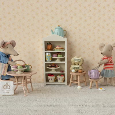 Maileg Conjunto de Mesa e Banco Ratinhos Rosa