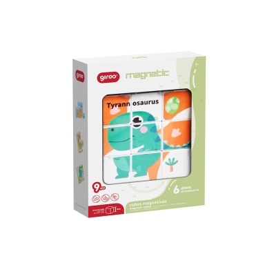 Giros Puzzle 9 Cubos Magnéticos Dinos