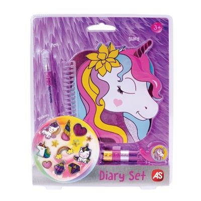 AS Set Diário com Autocolantes Unicórnio