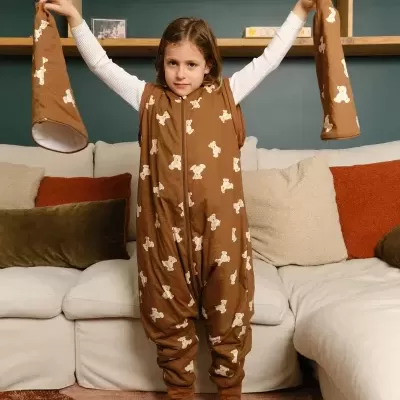 MOLIS&CO Saco de Dormir com Pernas e Mangas Teddy Mocca TOG 1