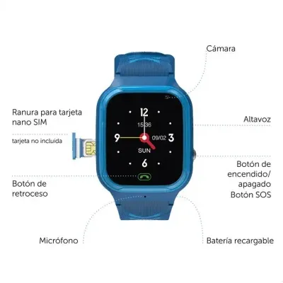 Zazu Smartwatch para Crianças Zazu Fun 4G com GPS Azul Zazu Smartwatch para Crianças Zazu Fun 4G com GPS Azul