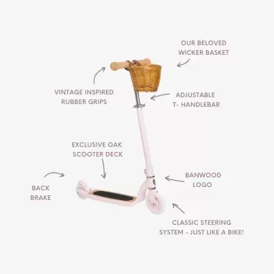 BANWOOD Maxi Scooter Trotinete Vintage Rosa