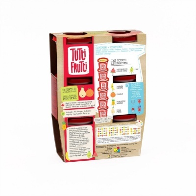 Tutti-Frutti Plasticina Orgânica  Pack 6 Potes Aromas Tropicais