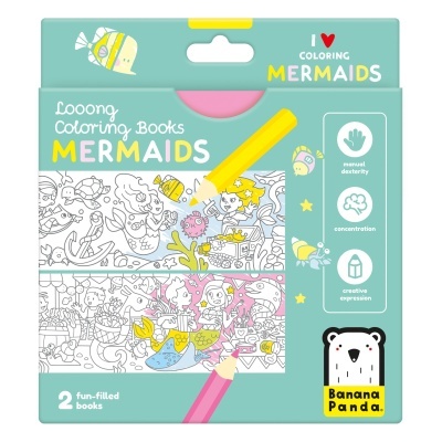 Banana Panda 2x Livros de Colorir Adoro Sereias 4+ anos