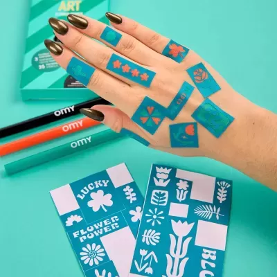OMY Canetas de Tatuagem Temporária  Flower Power