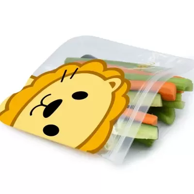 Melii Saco Reutilizável para Lanche Leão Dinossauro 4x