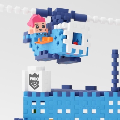 Marioinex Mini Waffle Esquadra da Polícia 280 Peças