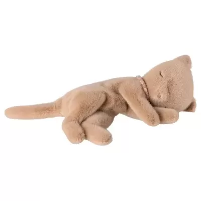 Maileg Gatinho Peluche Pequeno a Dormir Pêssego Creme
