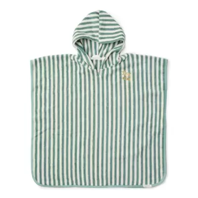 Little Dutch Poncho de Praia Seashells Verde com Riscas