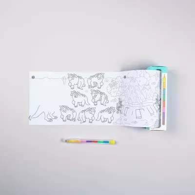 OMY Pocket Games Mini Rolo de Colorir Dinossauros