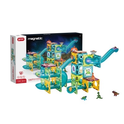 Giros Jogo Magnético Luminoso Dinos 73 Peças