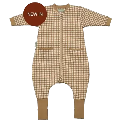 MOLIS&CO Saco de Dormir com Pernas e Mangas Brown Checks TOG 1