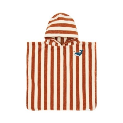 Little Dutch Poncho De Praia Ocean World Brown Stripe