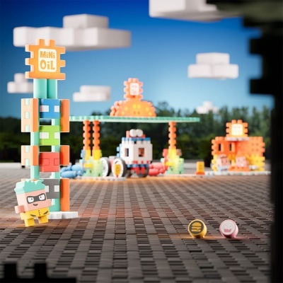 Marioinex Mini Waffle City Estação de Serviço 148 pcs