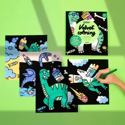 OMY Colorir em Veludo Dino