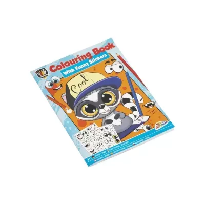 Livro de Colorir com Autocolantes de Expressões Azul