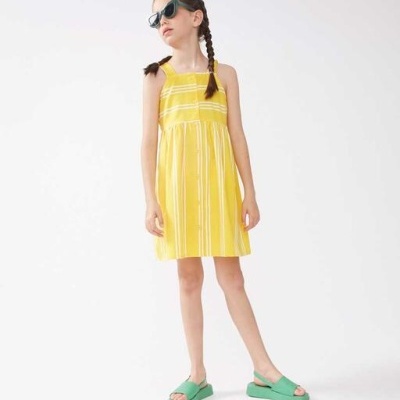 Compañia Fantastica Vestido Menina Riscas Amarelo