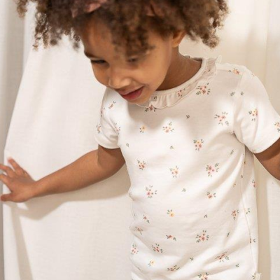 Little Dutch T-Shirt Manga Curta – White Meadows