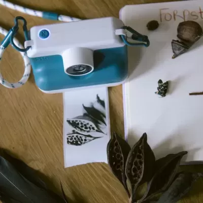 Kidywolf K-Print Máquina Fotográfica Instantânea Retro Azul