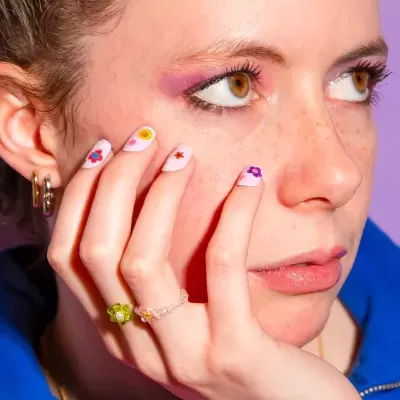 OMY Sticker Unhas Nail Art Flower