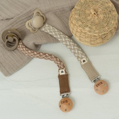 BIBS Prende Chupetas Trançado  Ivory / Vanilla