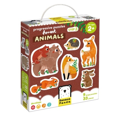 Banana Panda 2x Puzzle Animais da Floresta + 2 Anos