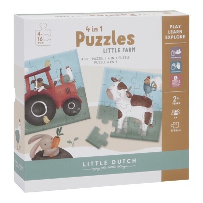 Little Dutch 4-em-1 Puzzles – Little Farm FSC
