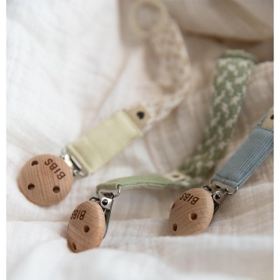 BIBS Prende Chupetas Trançado  Blush/Ivory