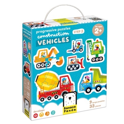 Banana Panda 2x Puzzle Progressivo Veículos + 2 Anos