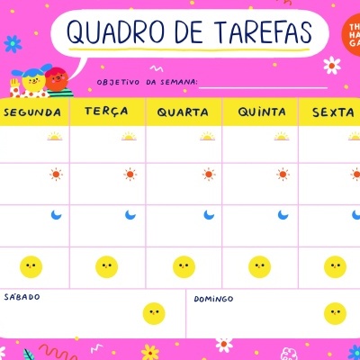 The Happy Gang Quadro de Tarefas Magnético - Happy Colors