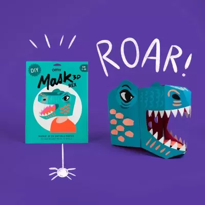OMY Máscara De Cartão 3D Dinos
