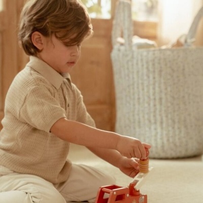 Little Dutch Camião de Bombeiros de Madeira