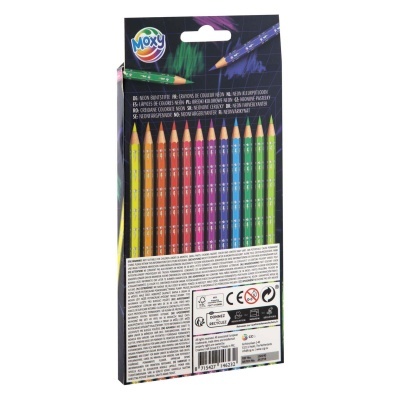 Moxy Lápis de Cor Neon 12 Cores Vibrantes