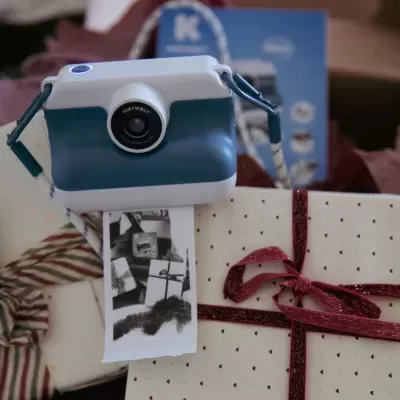 Kidywolf K-Print Máquina Fotográfica Instantânea Retro Azul