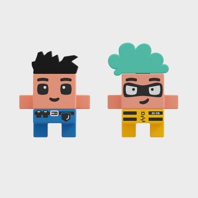 Marioinex Mini Waffle City Carro da Polícia e Loja de Jóias 80 pcs