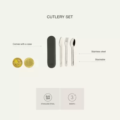 Citron Conjunto de Talheres Aço Inox Preto